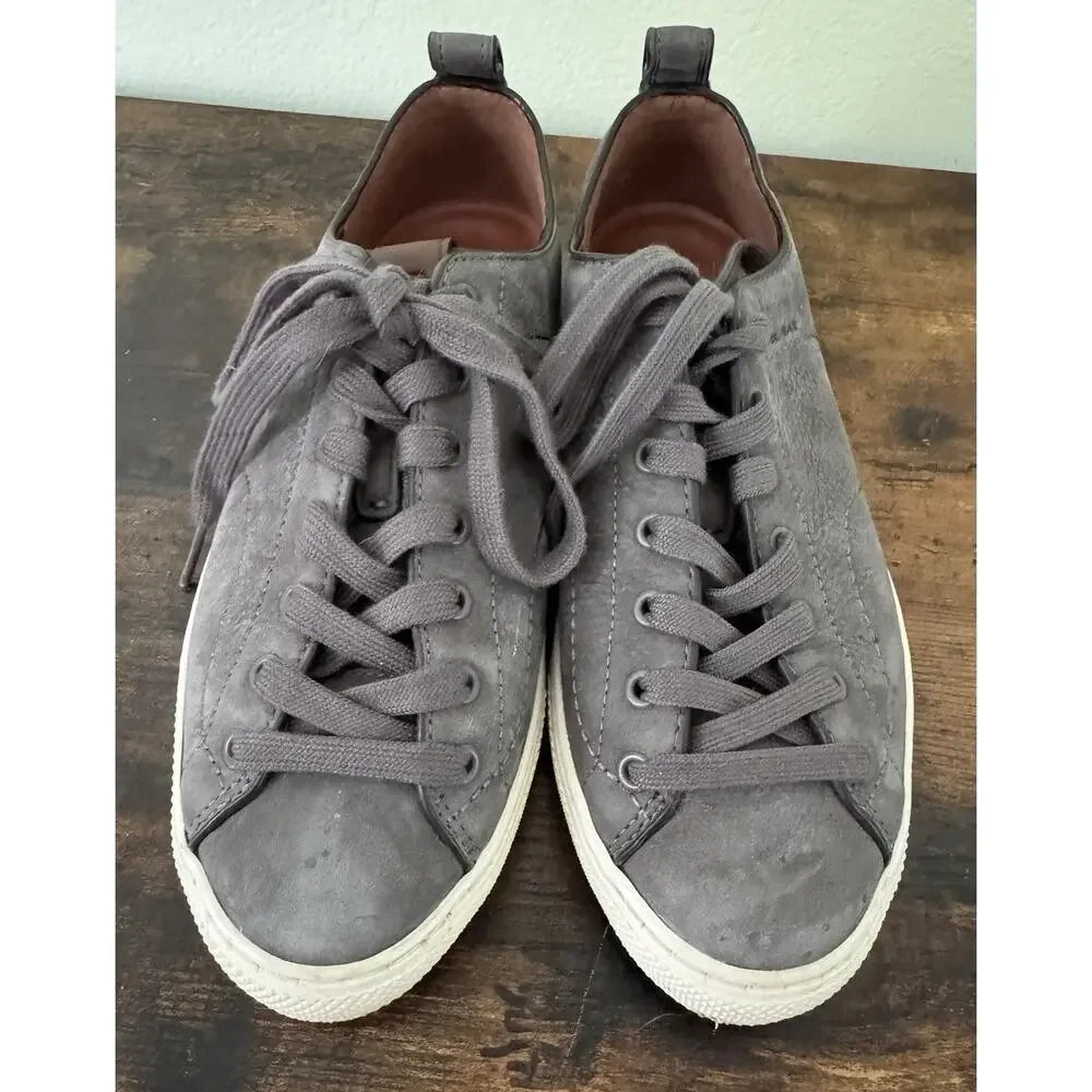 COACH Women's Suede Low Top Lace-Up Sneakers Round Toe 6B
